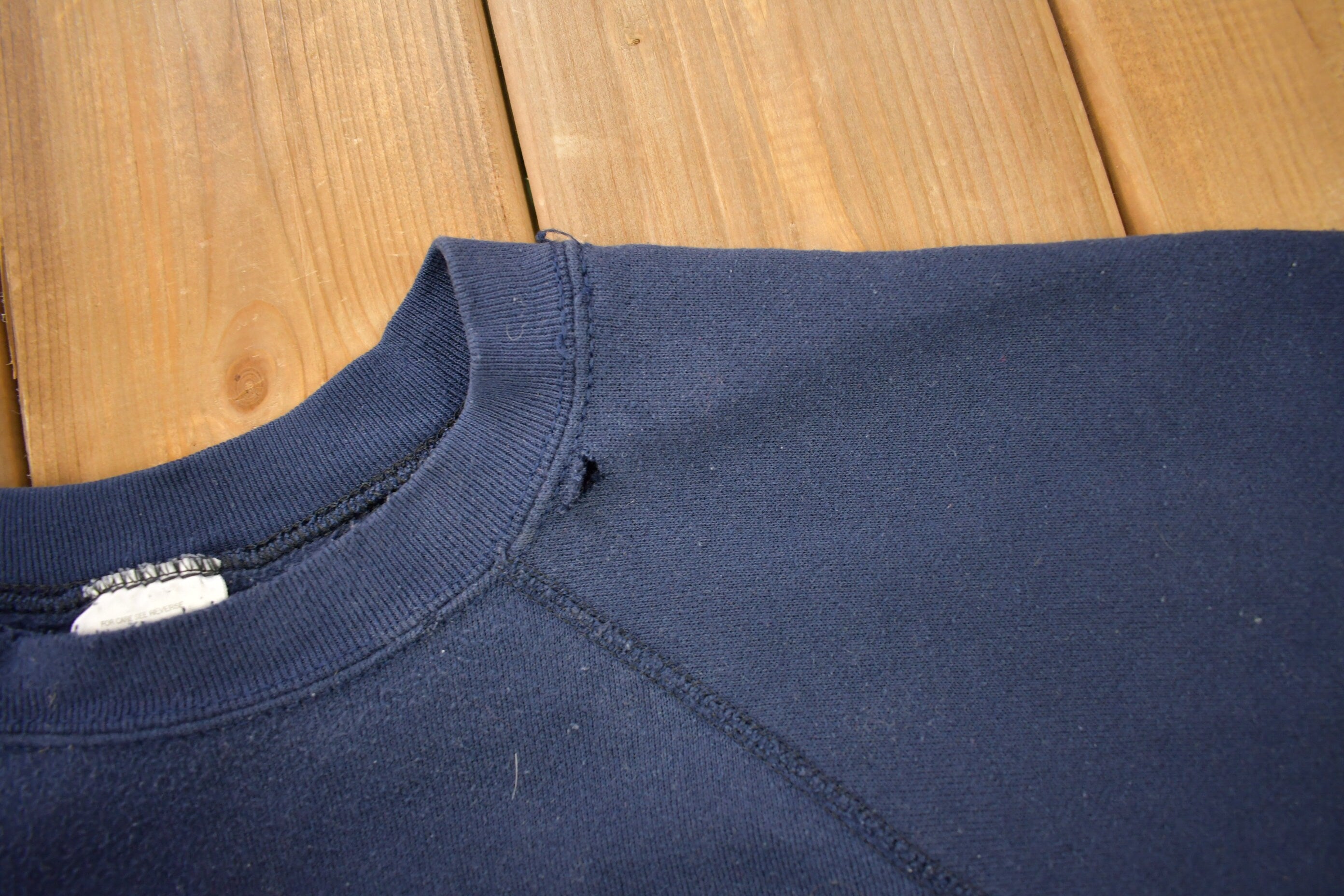 Vintage 1980s Tultex Blue Blank Raglan Crewneck Sweatshirt