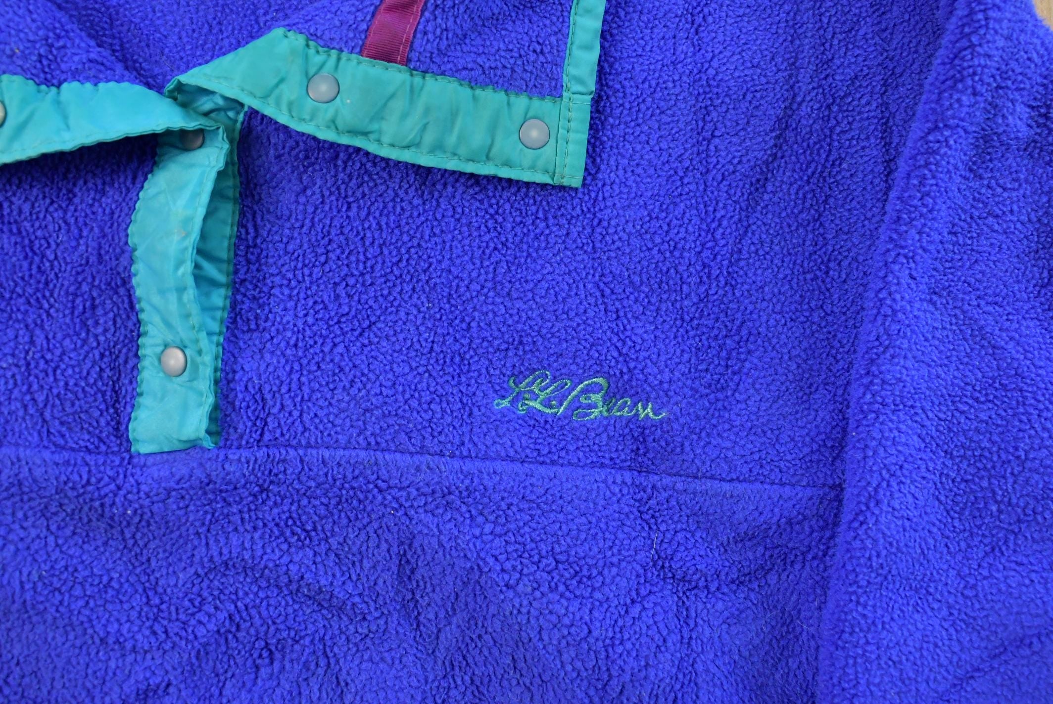 Vintage 1990s L.L. Bean T-Snap Fleece Sweater Jacket Women's L / Outdoors / Full Zip / Streetwear / Athleisure / Hiking