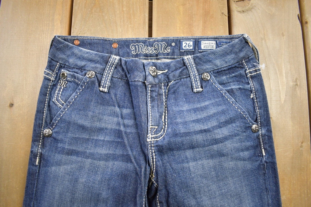 Vintage Y2K Miss Me Bedazzled Low Rise Jeans Size 26x31