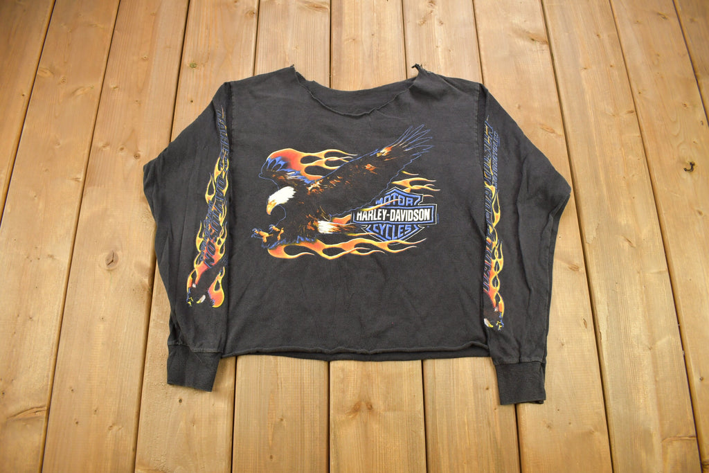 Vintage 199 Harley Davidson Motorcycles Tonawanda NY Flaming Eagle Long Sleeve T-Shirt