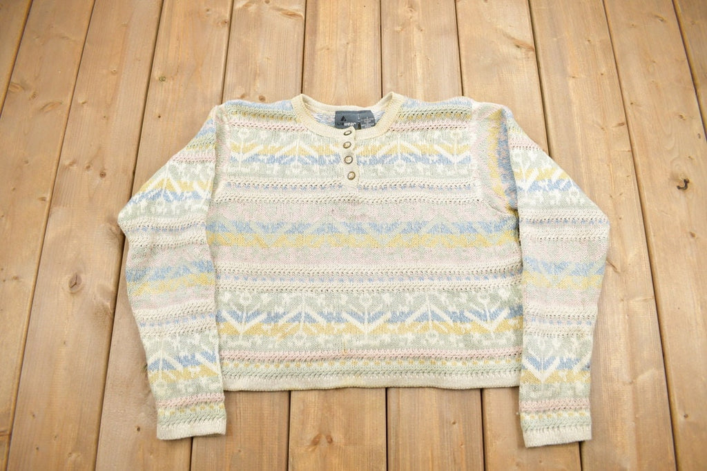Vintage 1990s Liz Wear Striped Knit Sweater