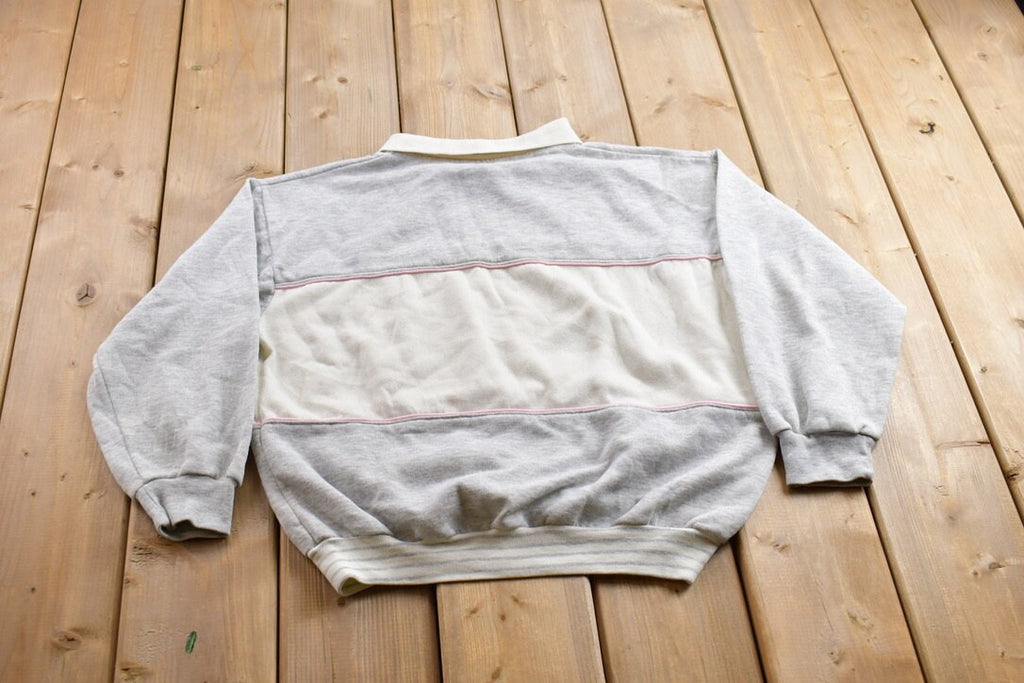 Vintage 1990s Gitano Large Stripe Collared Sweatshirt