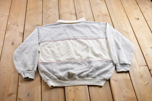Vintage 1990s Gitano Large Stripe Collared Sweatshirt / 90s Sweatshirt / Colour Block / Essential / Streetwear / 90s Gitano Sweater