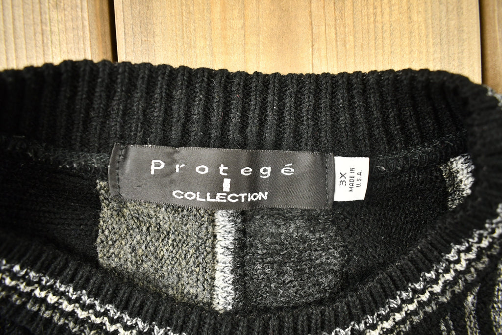 Vintage 1990s Protégé 3D Cable Knit Crewneck Sweater