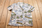 Vintage 1990s Tropical Beach Hawaiian Button Up Shirt  Made in Hawaii  All Over Pattern  Pattern  Casual Shirt  Essentials