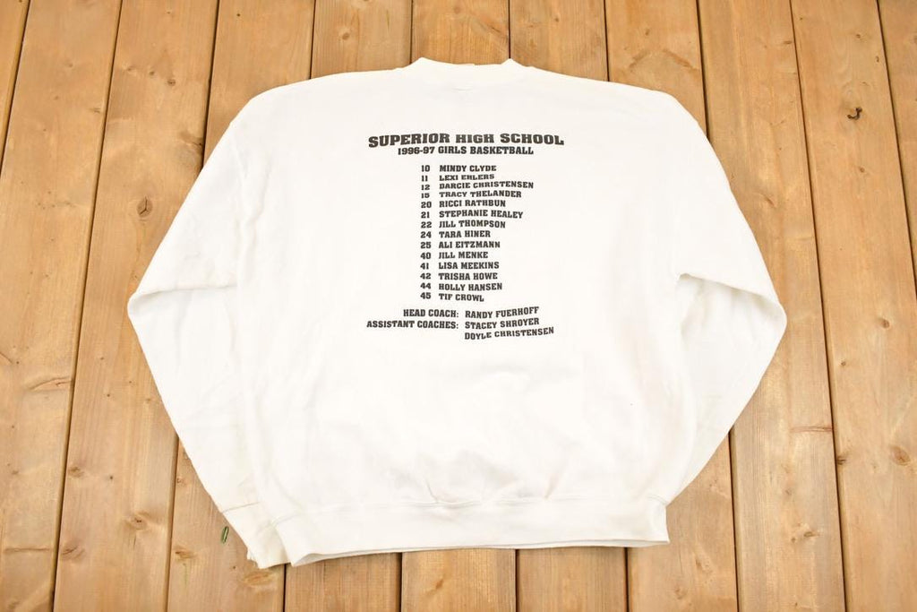 Vintage 1997 Nebraska State Basketball Tournament Graphic Print Crewneck Sweatshirt Men's L