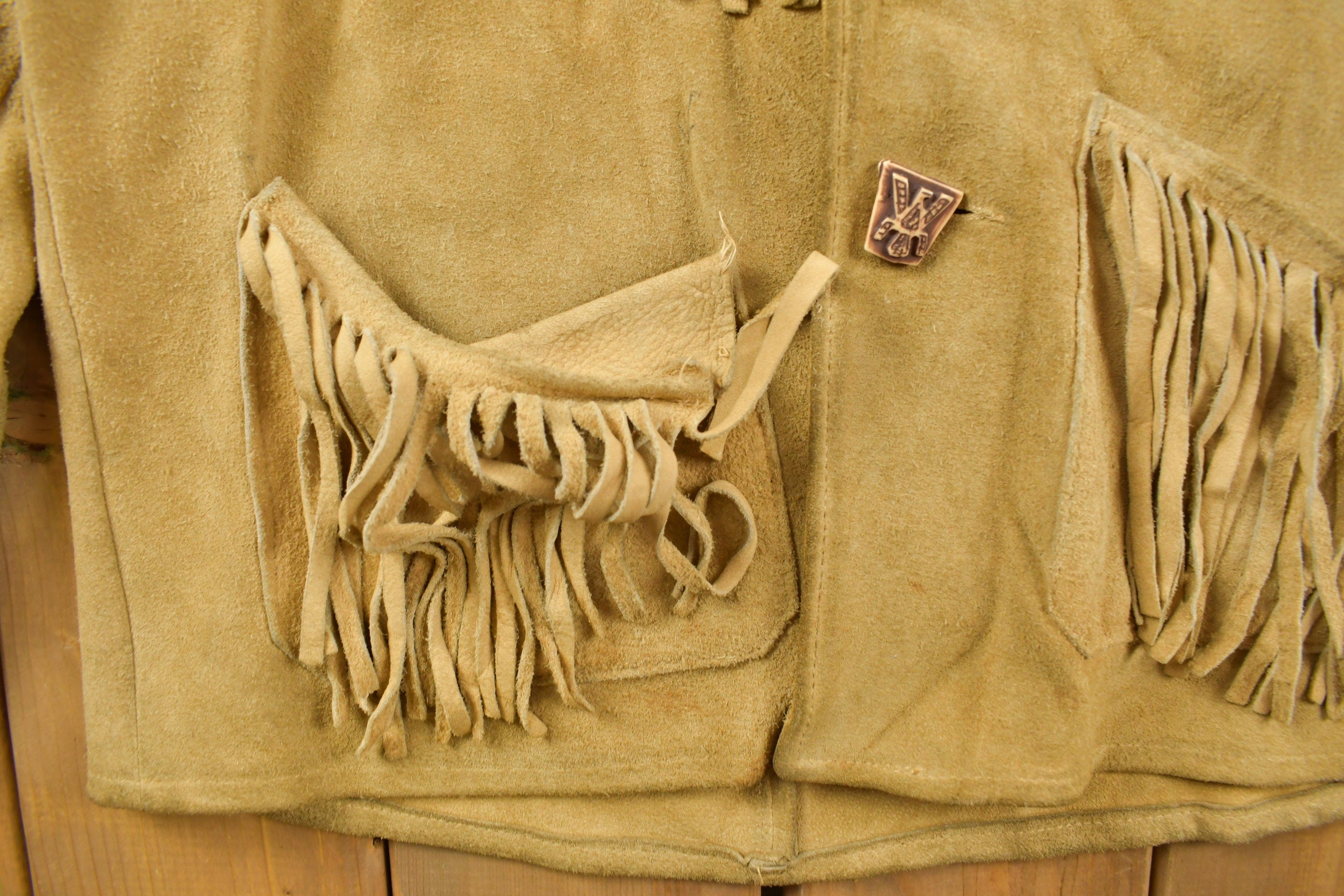 Vintage 1960s Golden Bear Fringe Leather Jacket