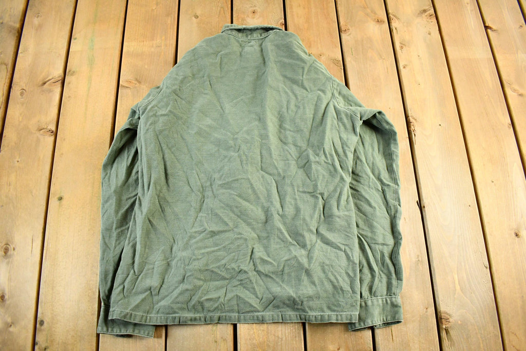 Vintage 1960s 1970s OG-107 Military Sateen Shirt Men's Large