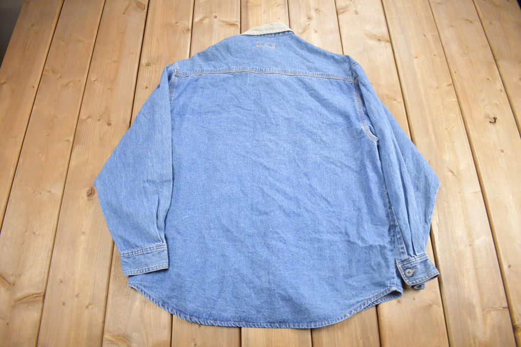 Vintage 1990s Union Bay Embroidered Denim Button Up Shirt