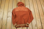 Vintage 1980s Fleetwood Women's Full Length Leather Hooded Bomber Style Coat