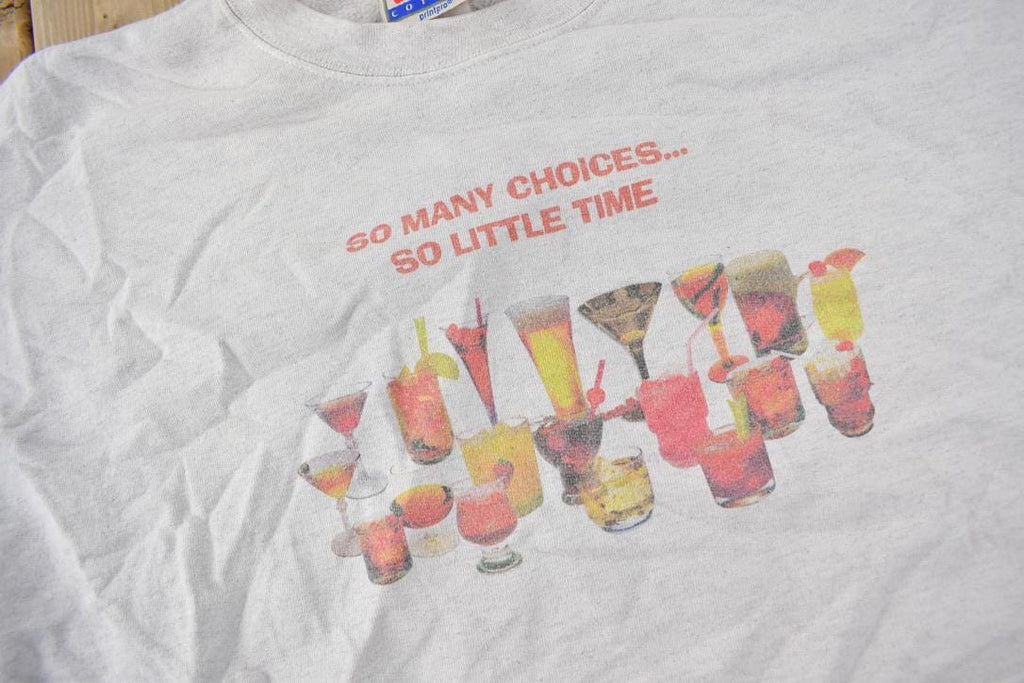 Vintage 1990s So Many Choices So Little Time Beverage Graphic Crewneck Sweatshirt Size XL