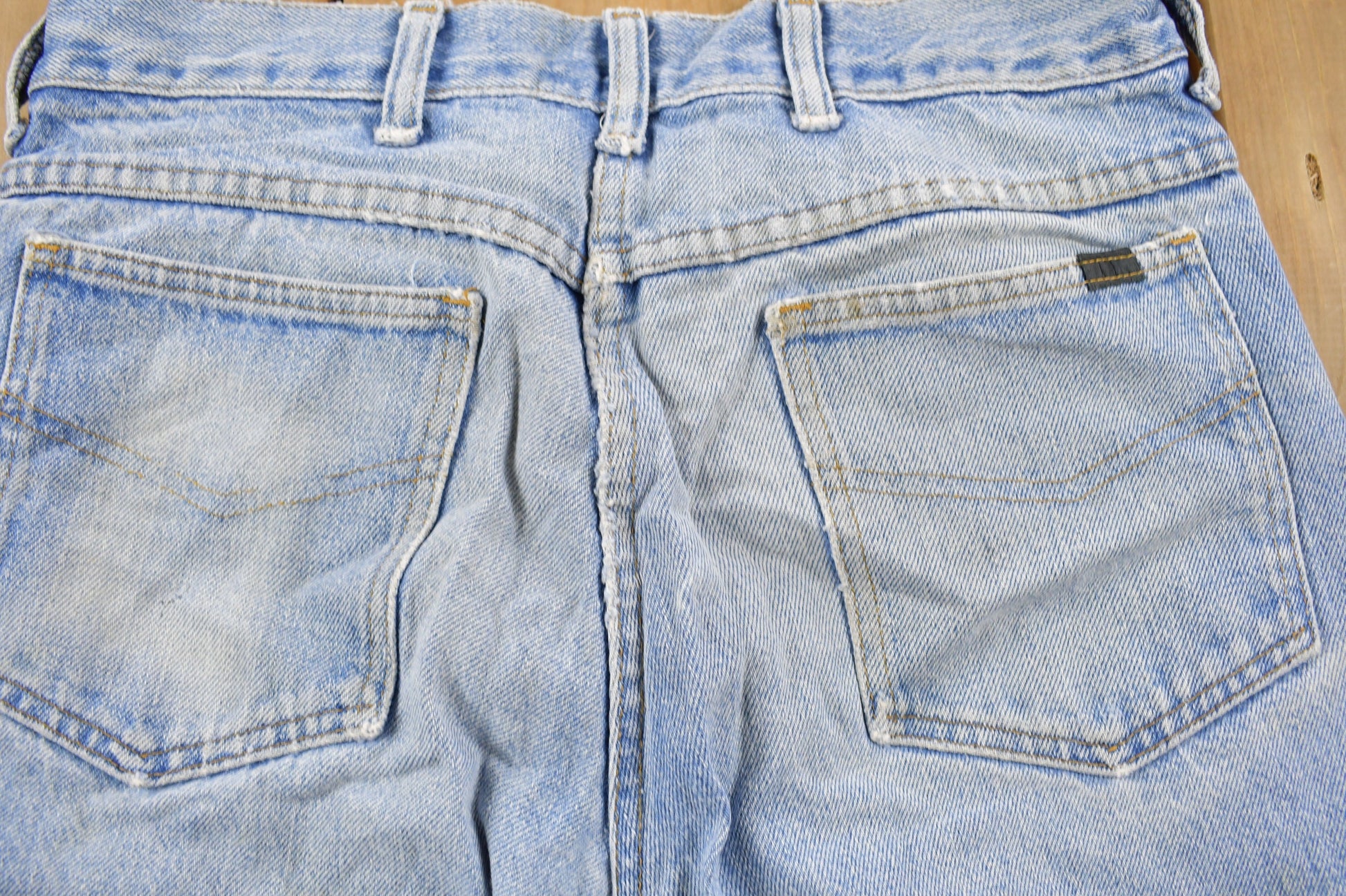 Vintage 1970s Roebucks Distressed Denim Jeans Size 30 x 28