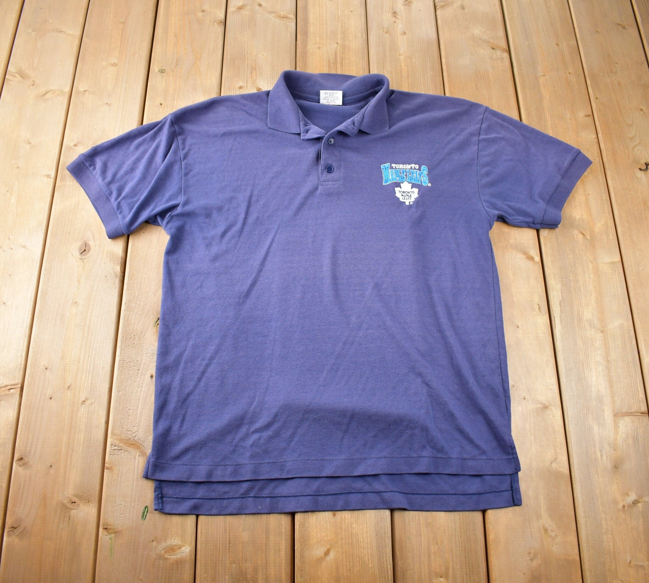 Vintage 1990s Toronto Maple Leafs Embroidered Golf Shirt Made In USA