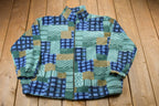 Vintage 1980s Teddi All Over Print Full Zip Fleece Sweater