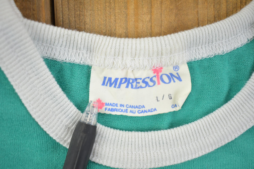 Vintage 1980's Wasaga Beach Mesh Sleeve Cut Off T Shirt