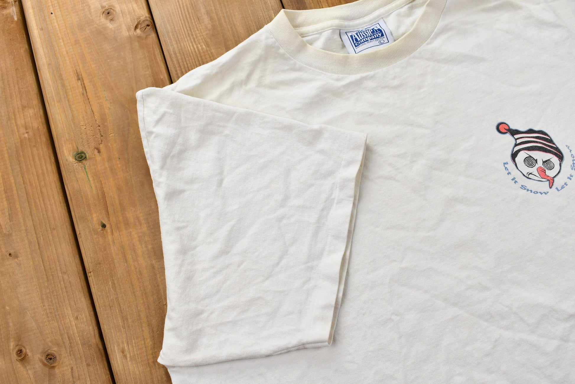 Vintage 1990s Distressed Crazy Frosty The Snowman Snowboarding T-Shirt