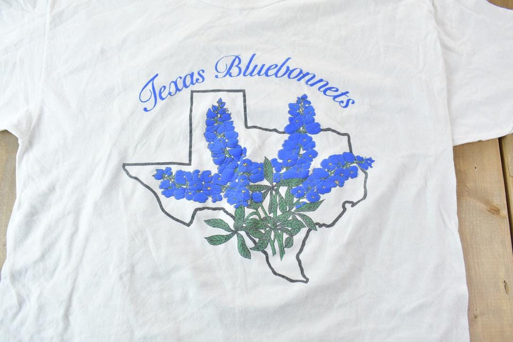 Vintage 1990s Texas Bluebonnets Single Stitch Flower Graphic T-Shirt