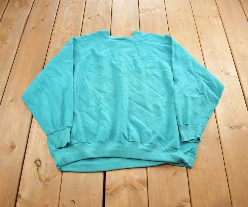 Vintage 1990s Tultex Teal Crewneck Sweatshirt Made In USA