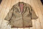 Vintage 1990s Siena Brown Suede Fringe Jacket
