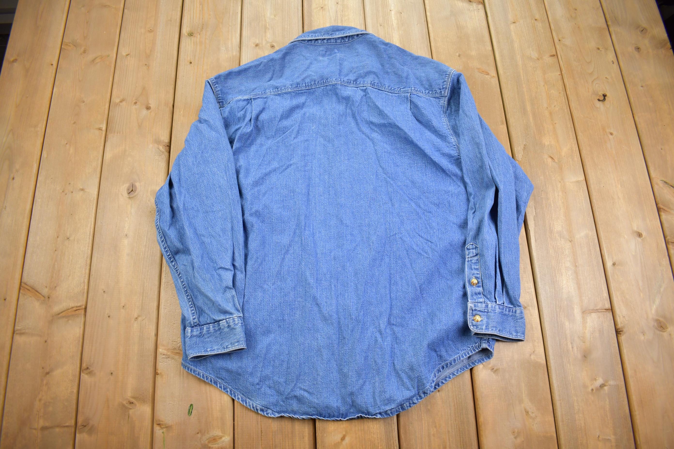 Vintage 1990s Eddie Bauer Denim Button Up Shirt - Large