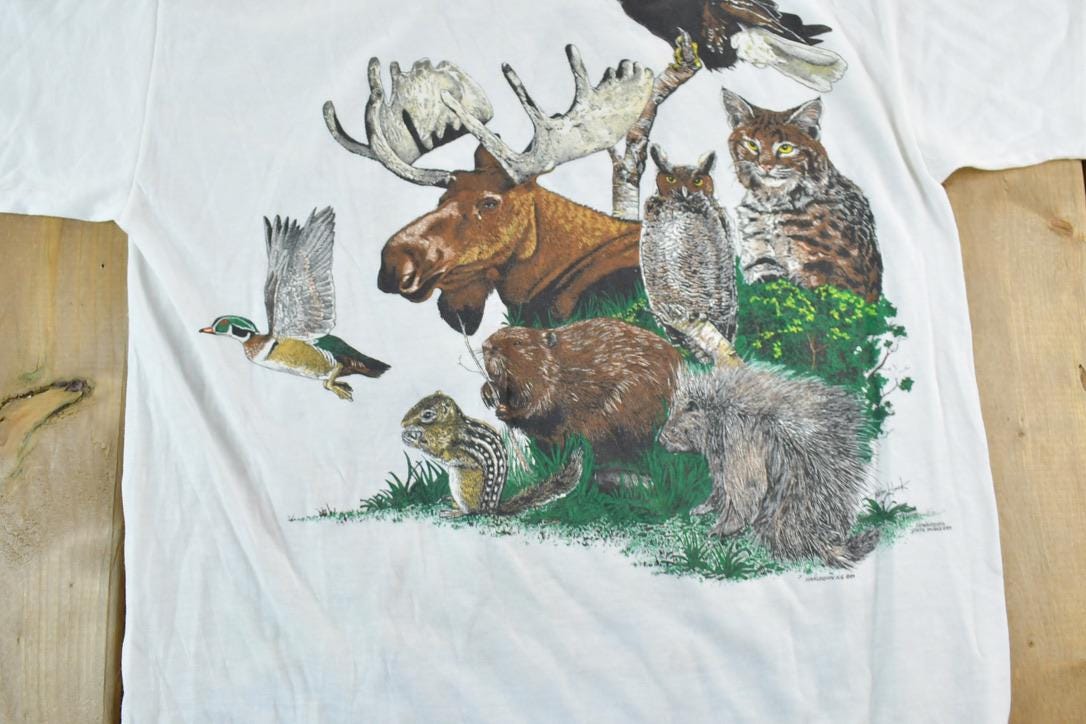 Vintage 1989 Herlequin NG Minnesota State Parks Animal Friends T-Shirt