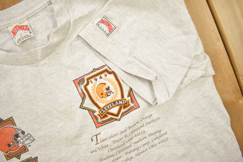 Vintage 1990s Cleveland Browns NFL Embroidered Nutmeg T-Shirt