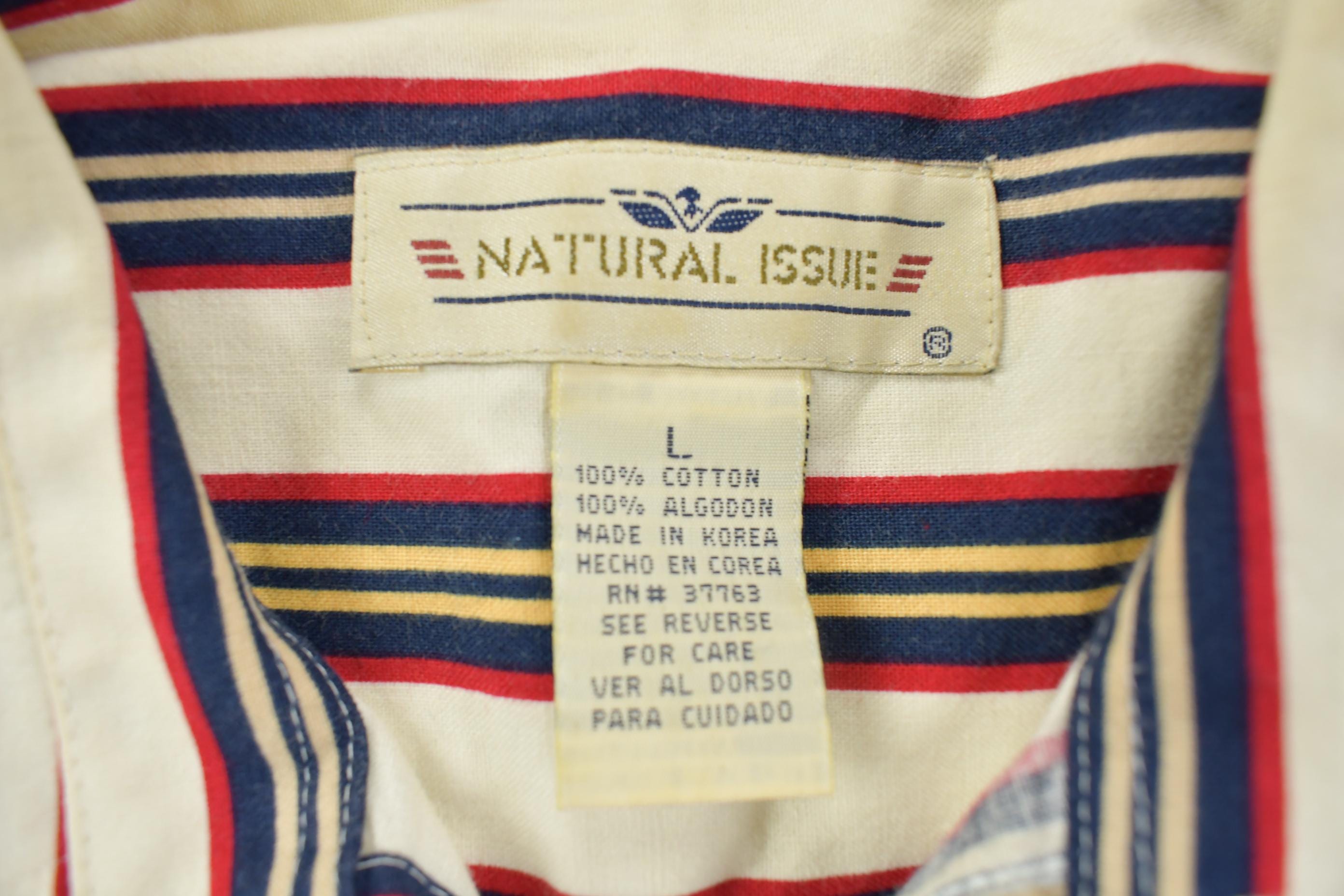 Vintage Y2k Natural Issue Striped Button Up Shirt