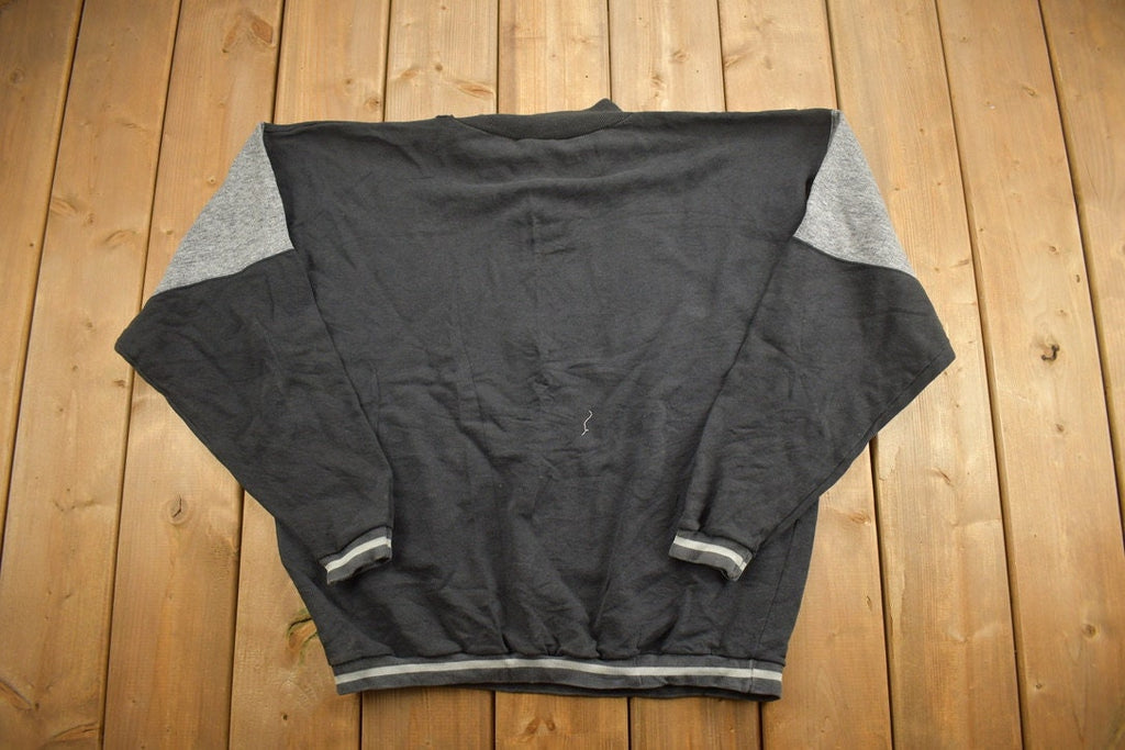 Vintage 1990s Blank Black Quarter-Zip Sweatshirt