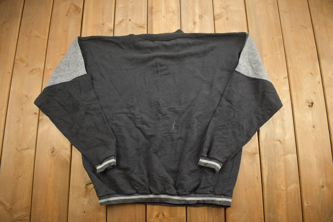 Vintage 1990s Blank Black Quarter-Zip Sweatshirt