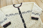 Vintage 1990s Hand Knit Jones New York Mohair Wool Blend Knit Cardigan Sweater Women's 2X