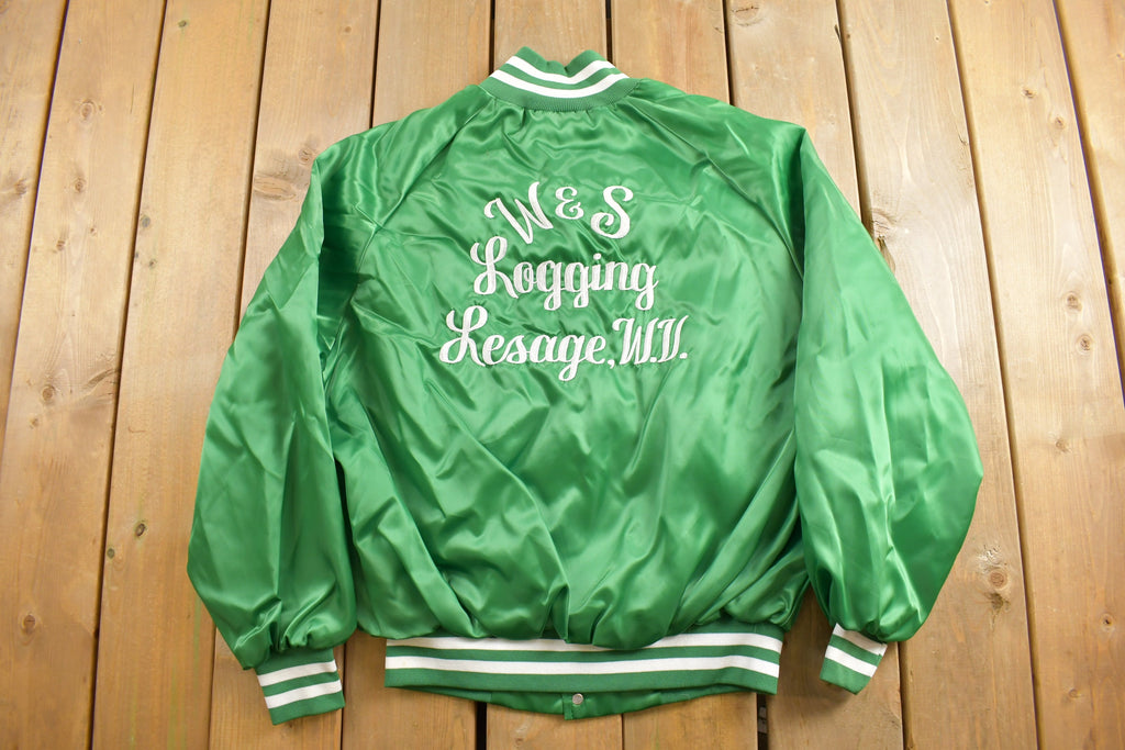 Vintage 1980s West Ark Satin Bomber Jacket