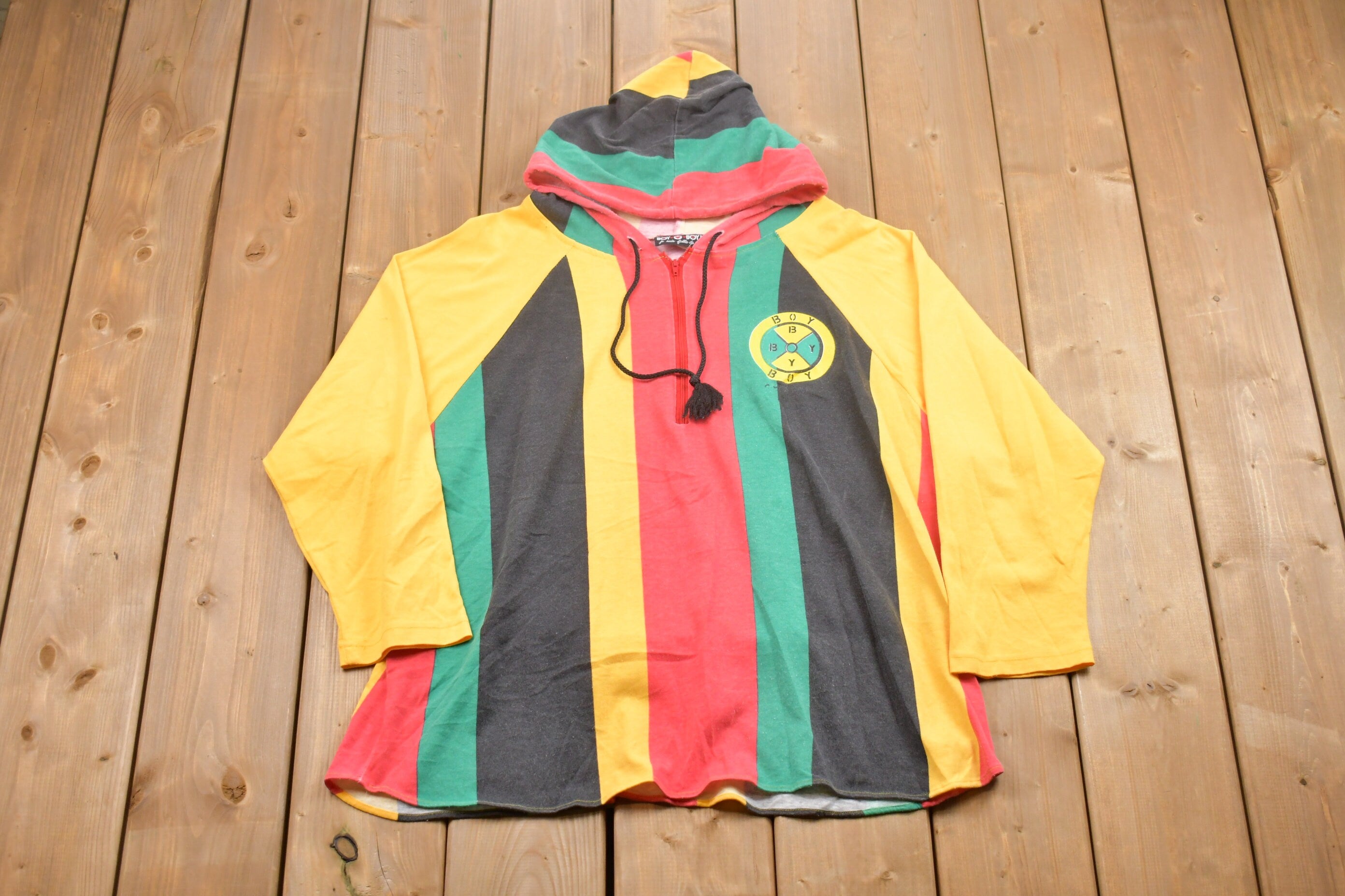 Vintage 1990s Boy-O-Boy Zip Up Graphic Hoodie
