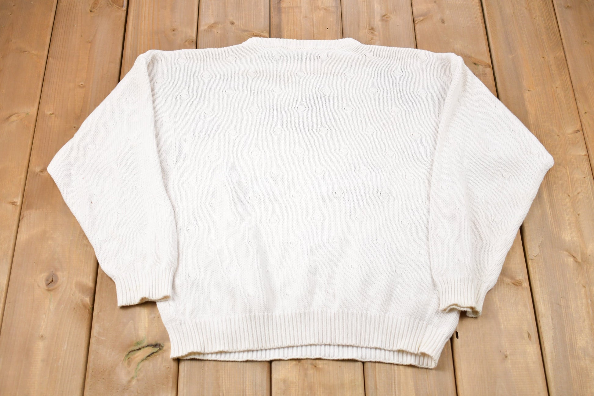 Vintage 1980s Northern Reflections Floral Print Knitted Sweater / Vintage 80s Crewneck / Pattern Sweater / Hand Knit / Pullover Sweatshirt