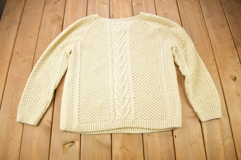 Vintage 1980s Specially Hand Made By Darlene Cable Knit Crewneck Sweater