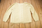 Vintage 1980s Specially Hand Made By Darlene Cable Knit Crewneck Sweater /