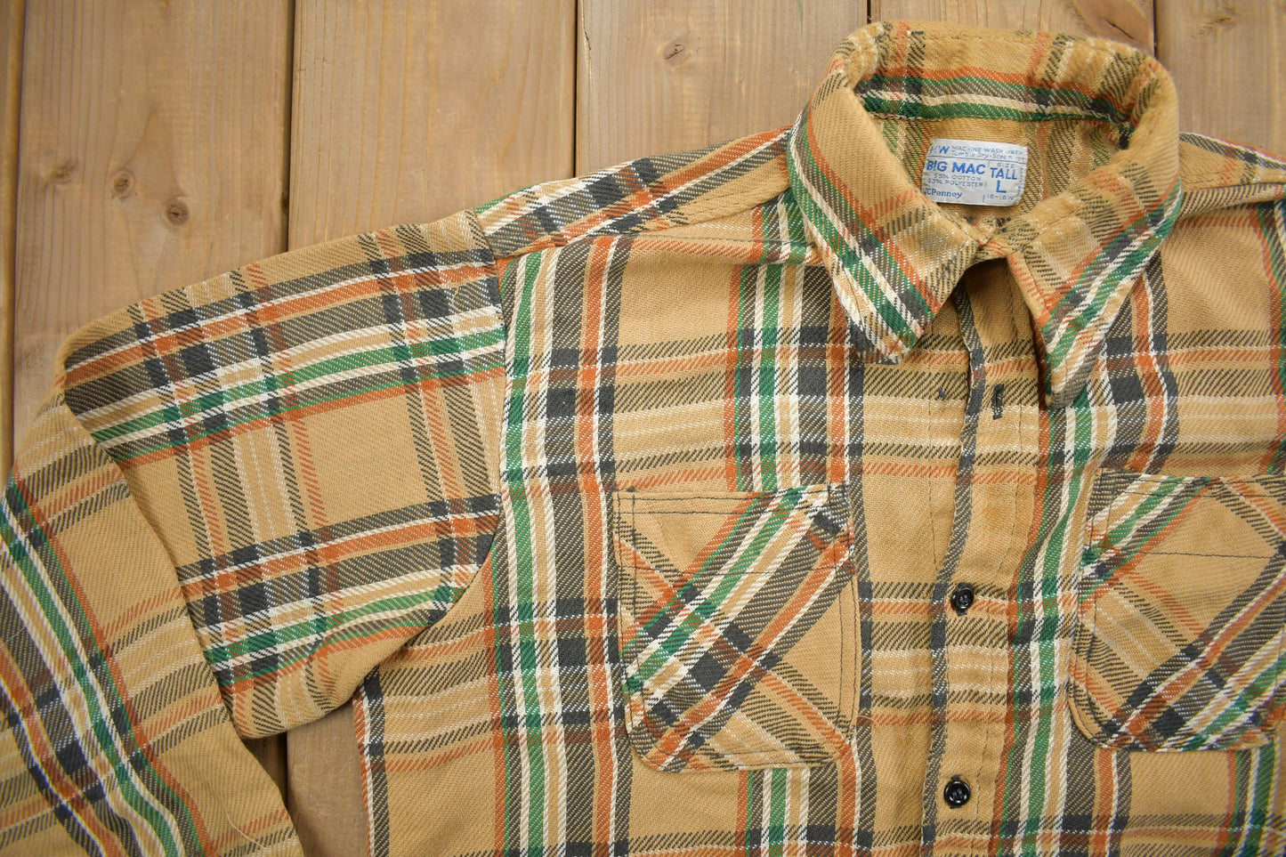 Vintage 1980s Big Mac Button Up Flannel / 1980s Button Up / Casual Wear / Workwear / Flannel Shirt / Tall