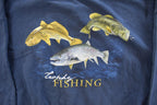 Vintage 2000s Trophey Fishing Theme Crewneck Sweatshirt Men's 2XL