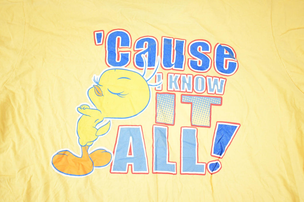 Vintage 1990s Looney Tunes Tweety Bird My Opinion Souvenir T-Shirt Women's XXL