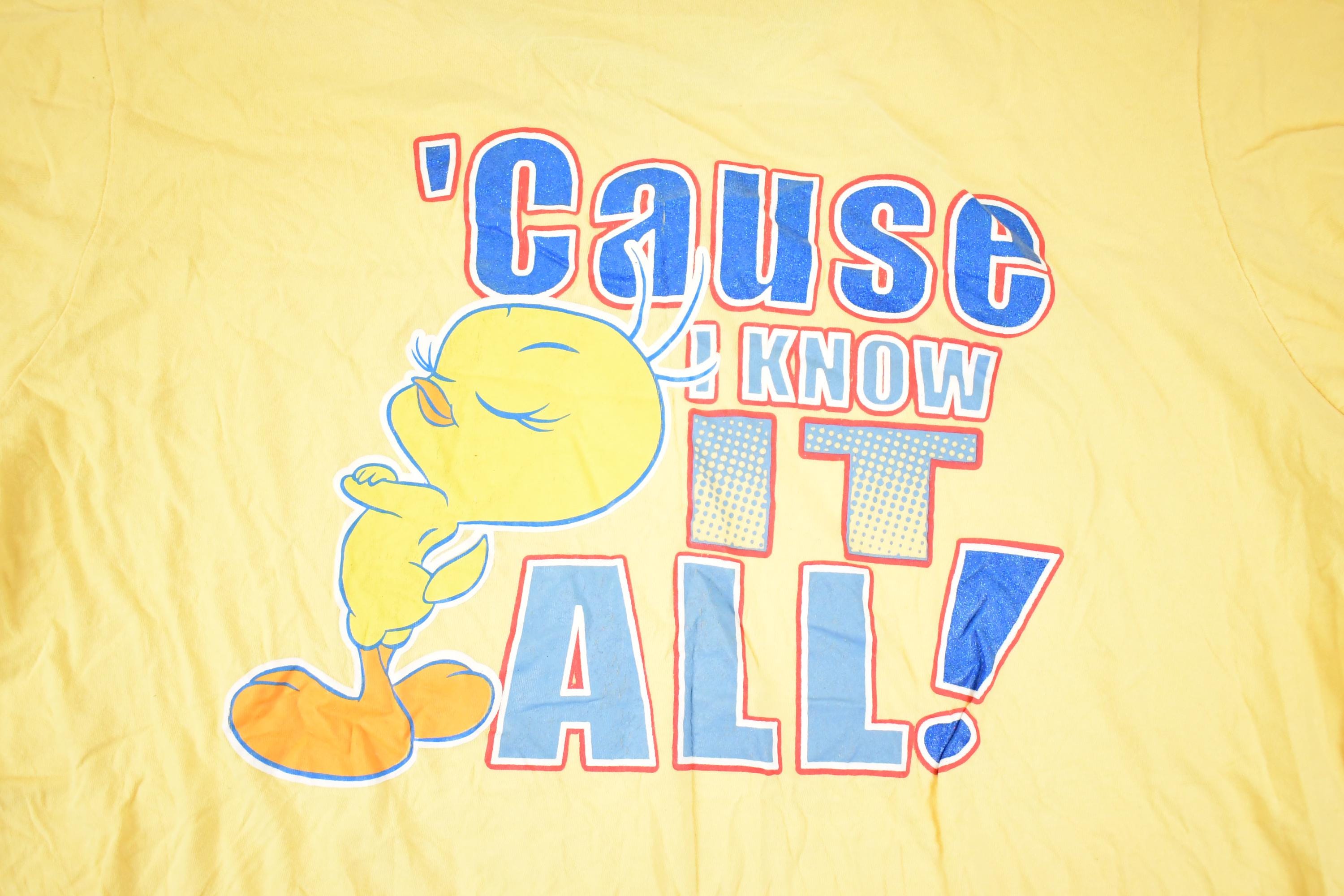 Vintage 1990s Looney Tunes Tweety Bird My Opinion Souvenir T-Shirt Women's XXL