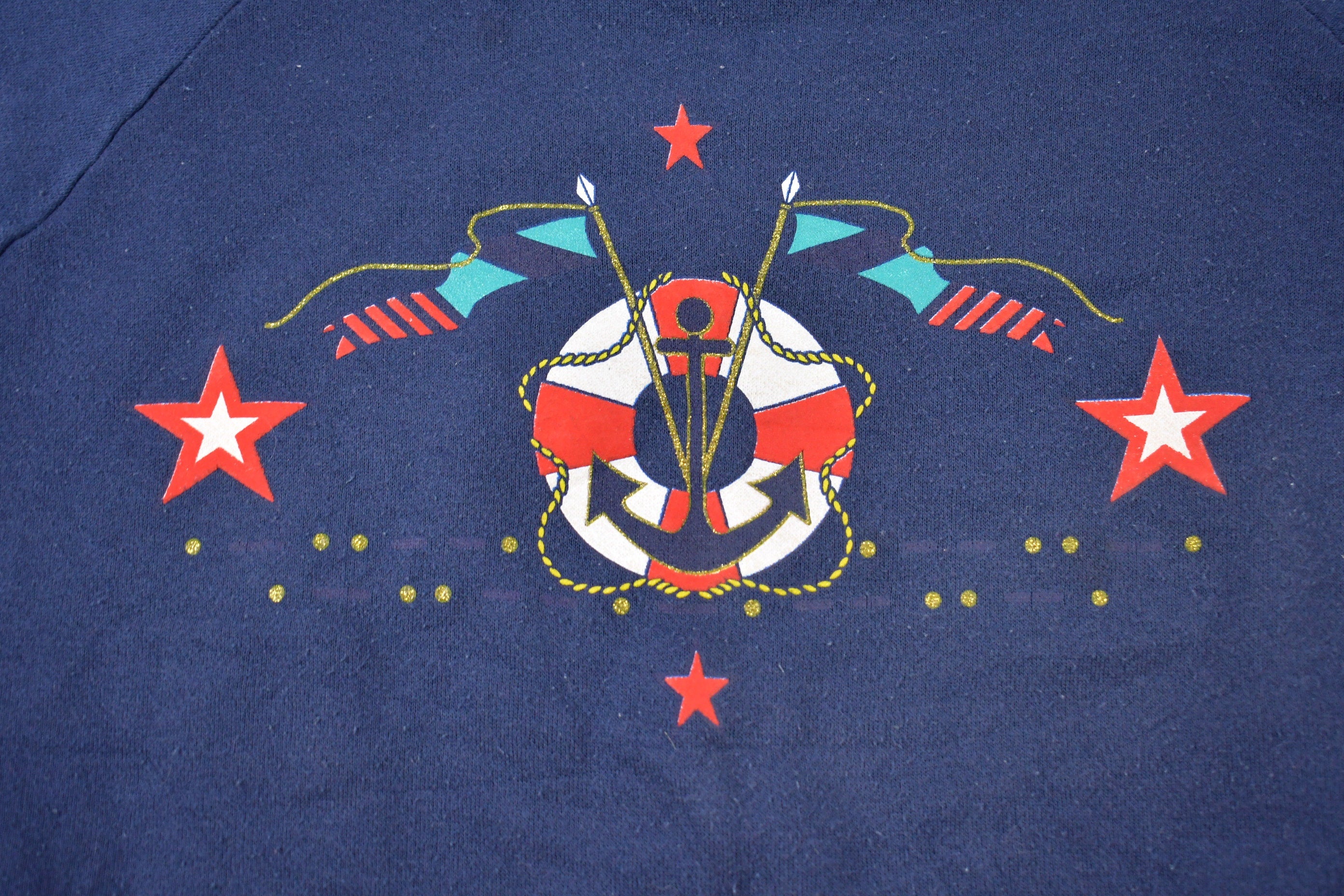 Vintage 1990s Gopher Sport Nautical Graphic Raglan Crewneck Sweatshirt