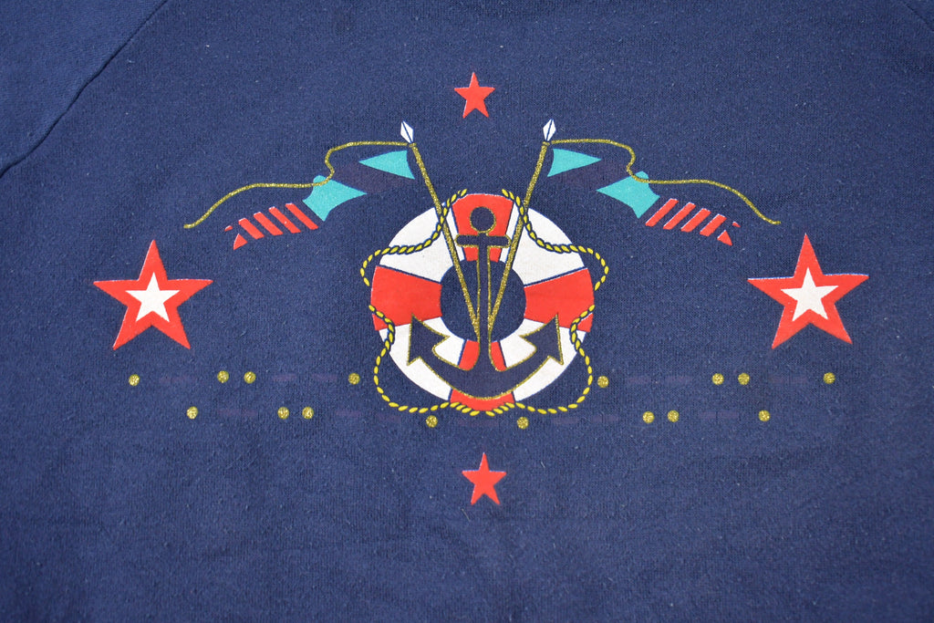 Vintage 1990s Gopher Sport Nautical Graphic Raglan Crewneck Sweatshirt