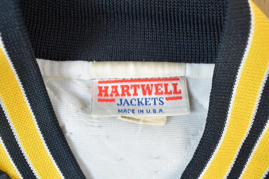 Vintage 1990s Iowa Hartwell Jackets Satin Button Up University of Collegiate NCAA Jacket