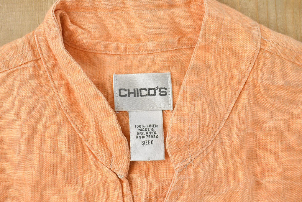 Vintage 1990s Chicos Linen Button Up Shirt Women's S /