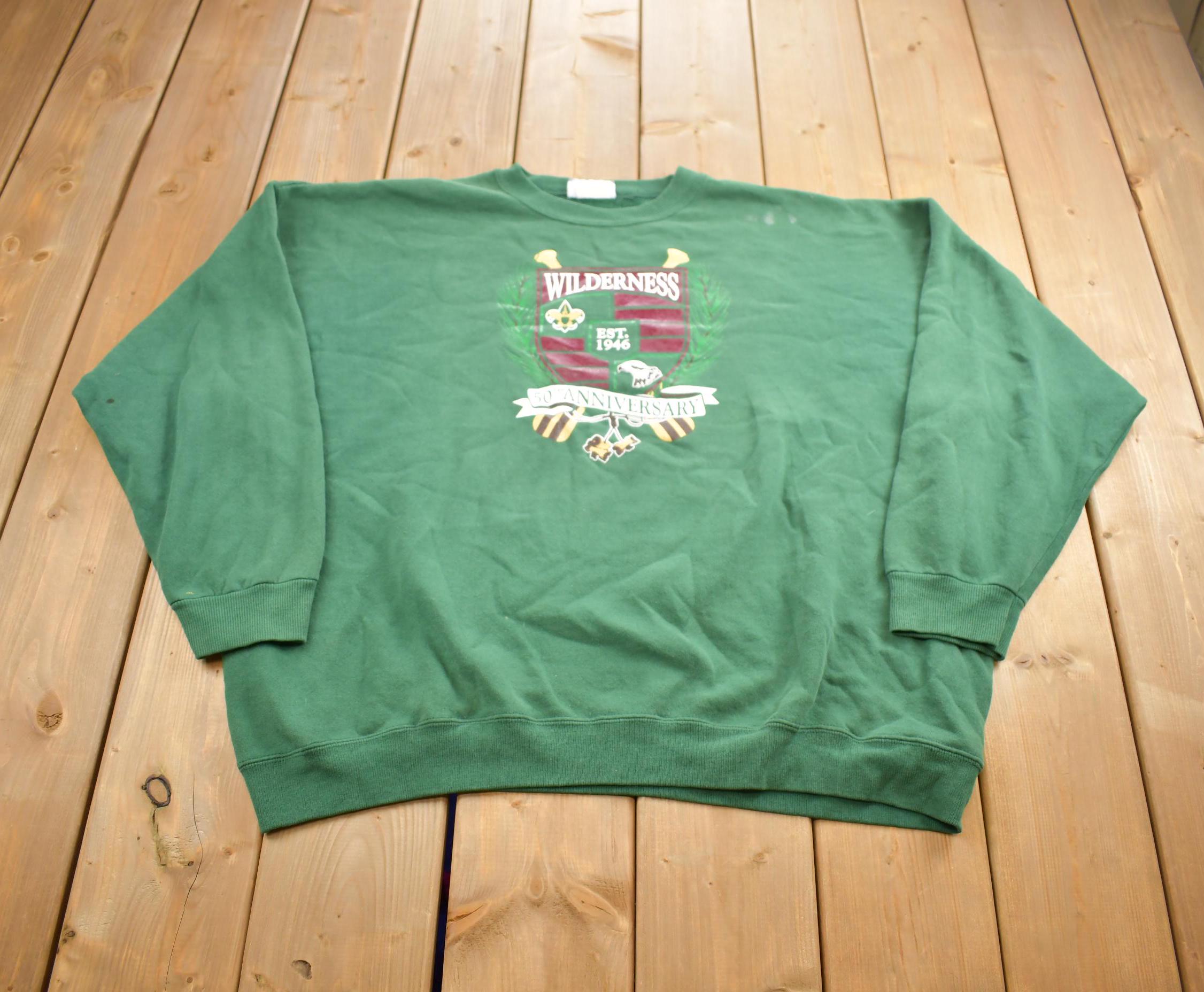 Vintage 1990s Wilderness 50th Anniversary Lee Heavyweight Crewneck Sweatshirt Made In USA