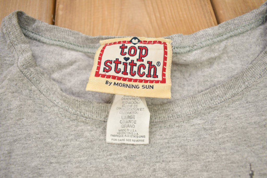 Vintage 1990s Top Stitch Embroidered Lighthouse Theme T Shirt