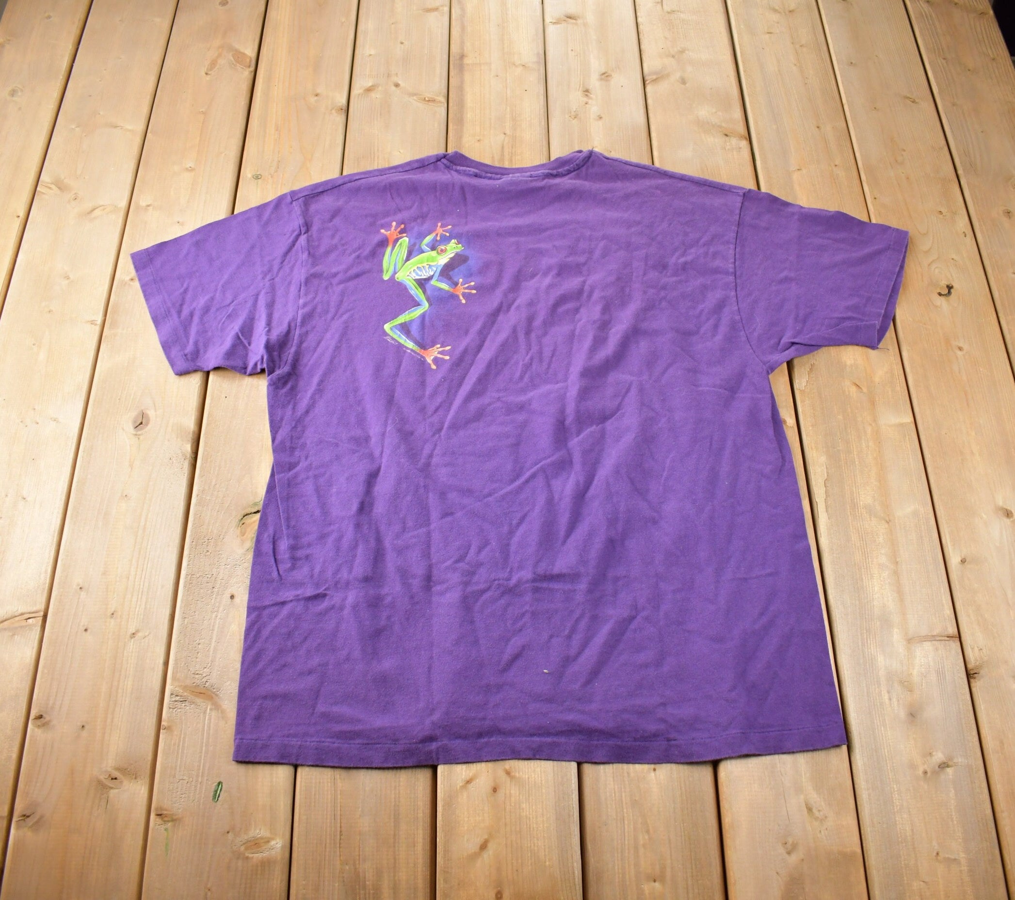Vintage 1990s Tree Frog Theme Single Stitch Graphic T-Shirt Made In USA Size XL