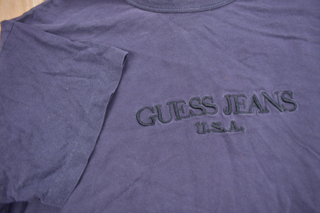 Vintage 1990s Guess Jeans USA Embroidered T Shirt
