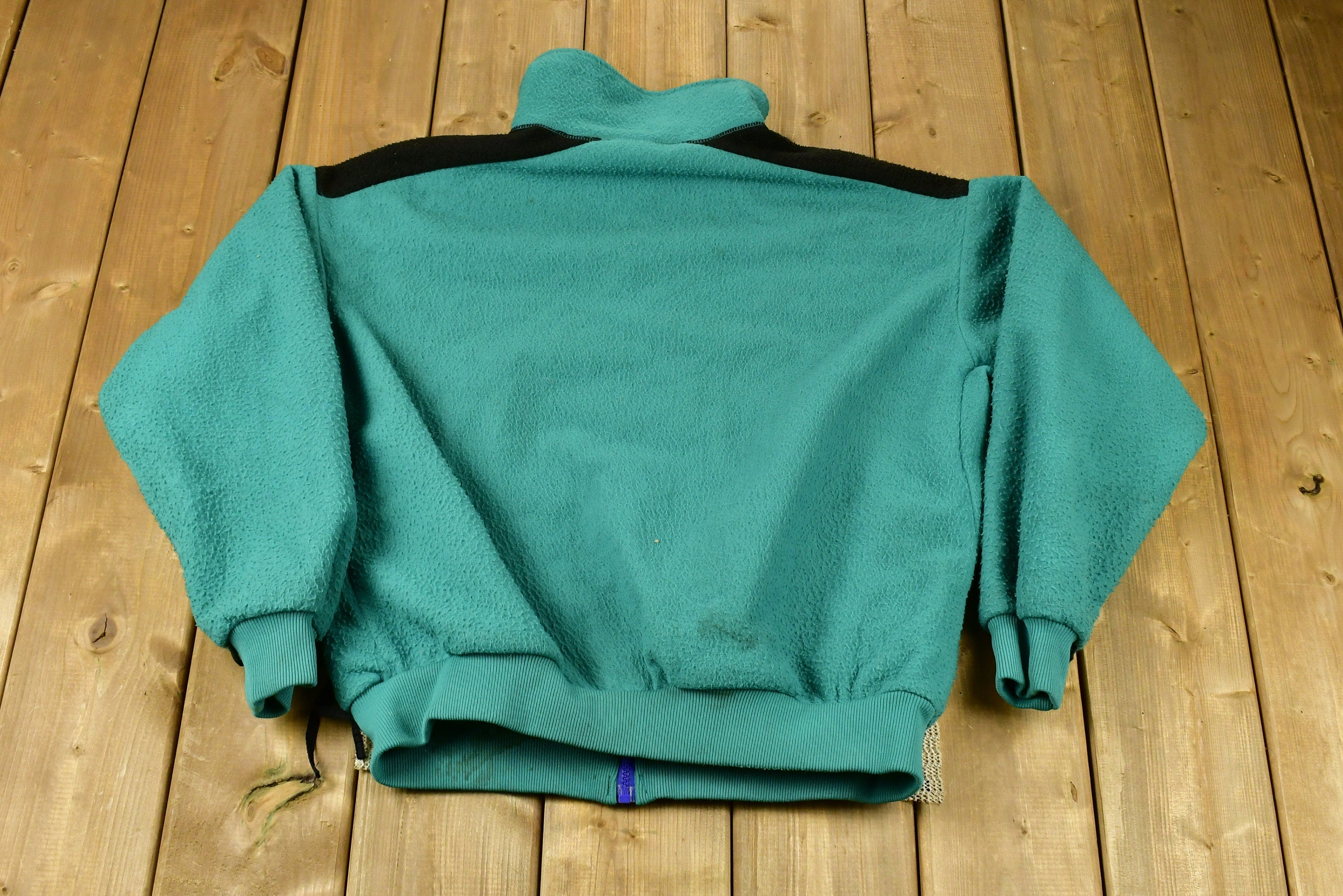 Vintage 1990s Columbia Radial Sleeve Full Zip Fleece Sweater