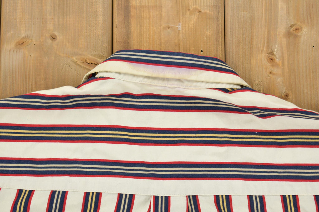 Vintage Y2k Natural Issue Striped Button Up Shirt