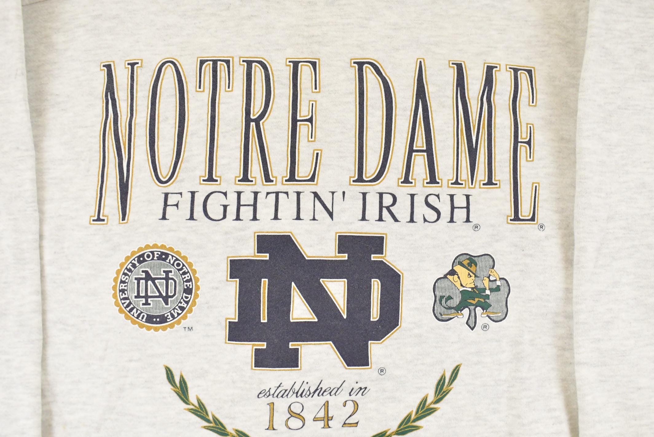 Vintage 1990s Notre Dame University Collegiate Crewneck Sweatshirt Men's Large
